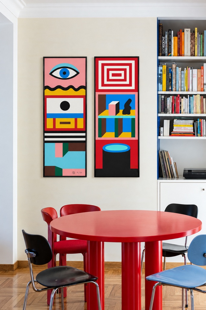Nathalie Du Pasquier - Silkscreen 36 x 90 - 02 set up couple.webp