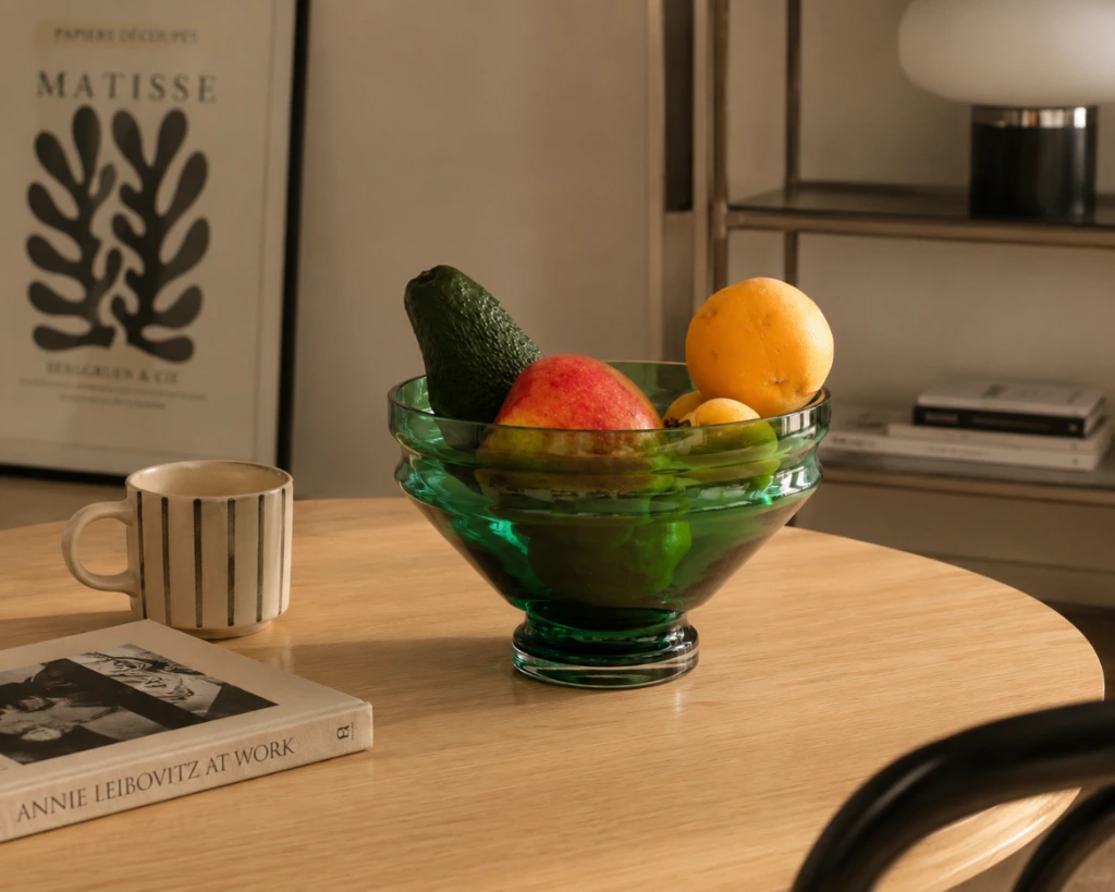 raawii - Relæ - glass bowl - large - bristol green
