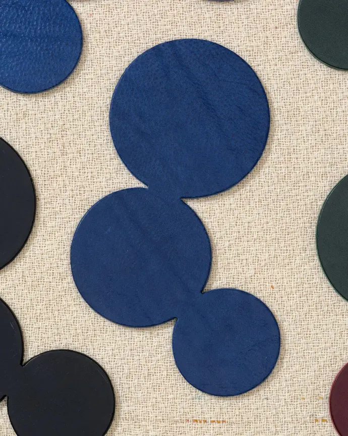 Martino Gamper - Leather Coaster - In Vino Veritas (Blue)