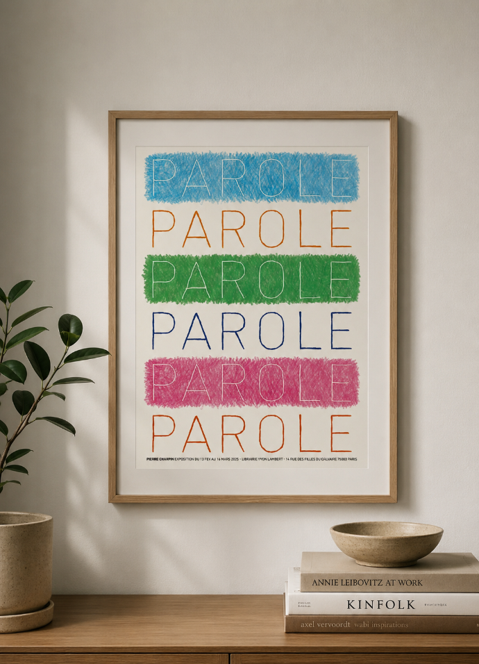 Pierre Charpin for Librairie Yvon Lambert - Poster "Parole Parole Parole"