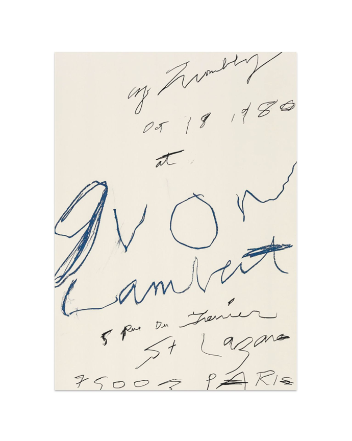 Cy Twombly for Librairie Yvon Lambert - Poster "Print, 1980"