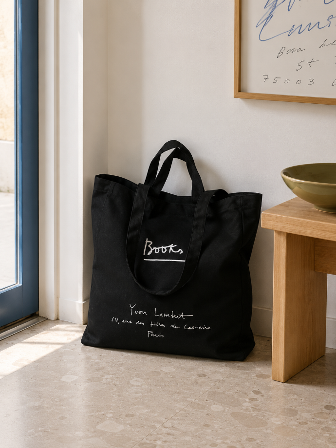Yvon Lambert Borsa Tote Grande Nera "Books"