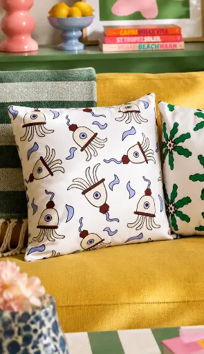Nathalie Du Pasquier for Garro Éditions - Cushion Cover - 40x40cm "Fleurs Quatre"
